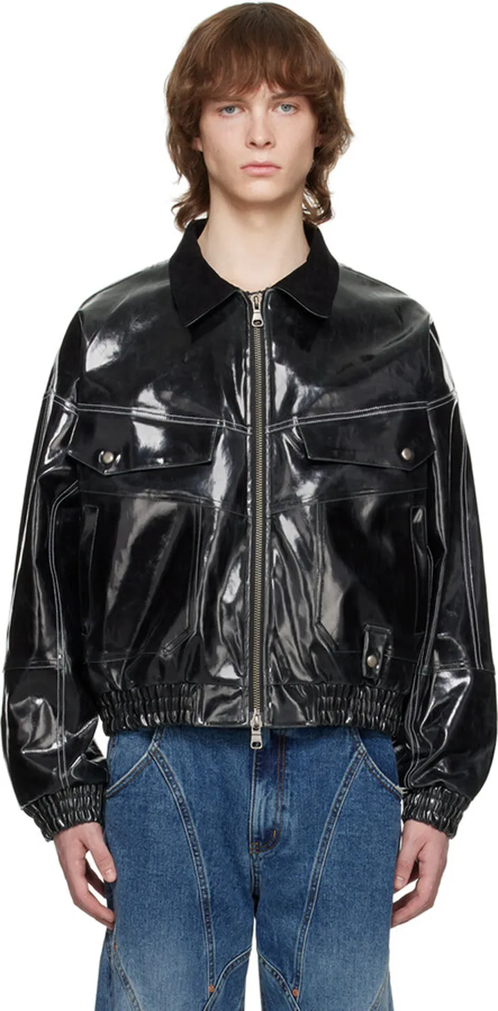 Andersson Bell Black Ortega Faux-Leather Jacket