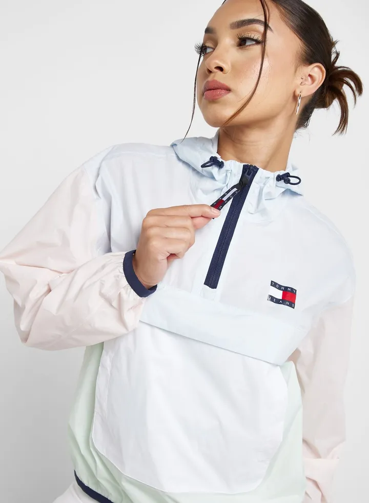 Logo Zip Detail Hoodie