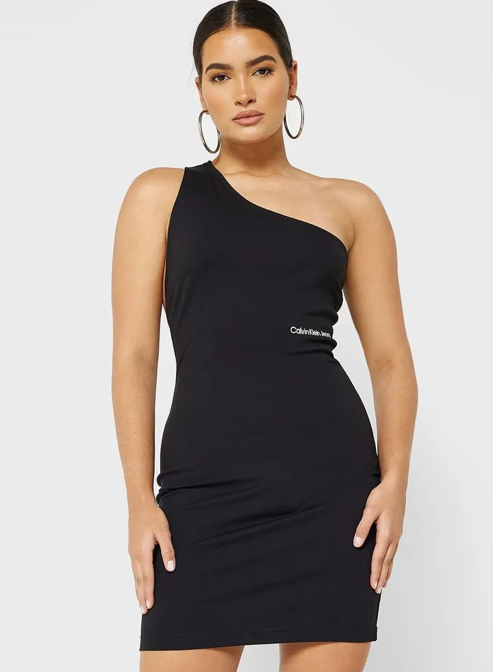 One Shoulder Knitted Dress