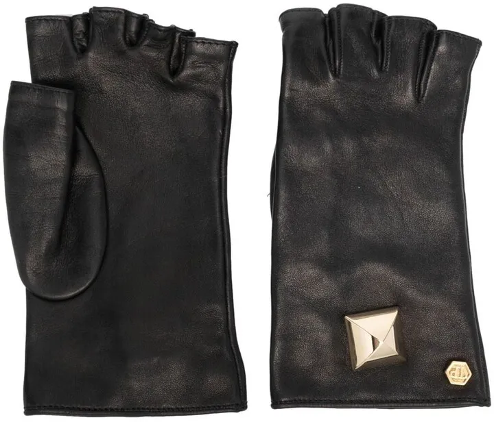 Stud-Embellished Driver Gloves
