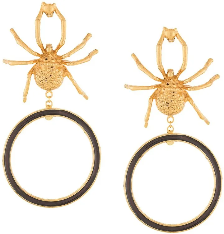 Natia x Lako gold plate spider earrings