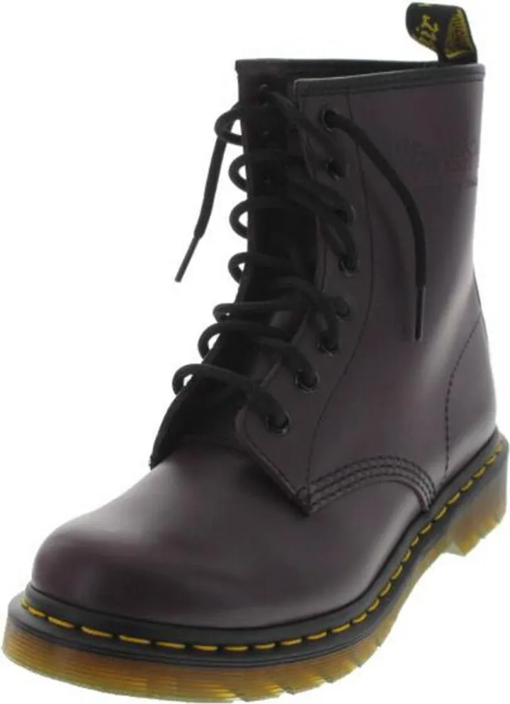 Womens Leather Contrast Stitching Combat Boots
