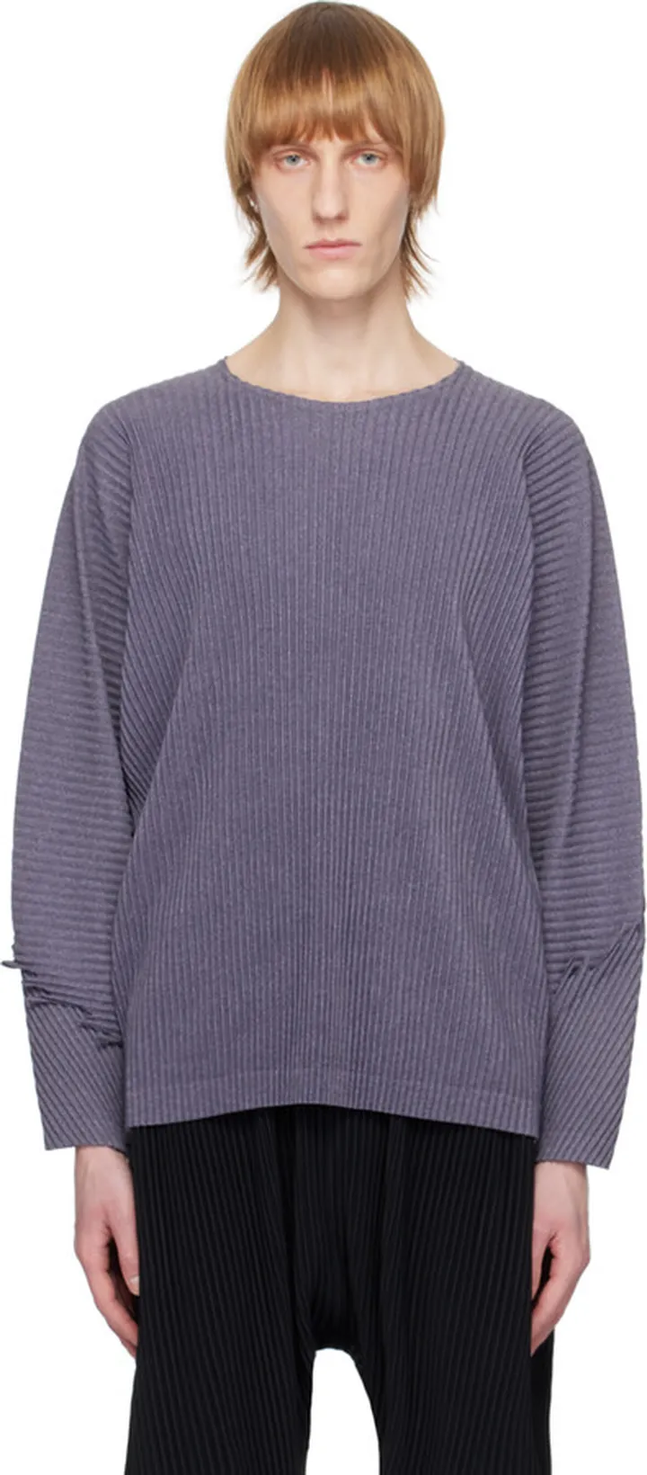 Homme Plissé Issey Miyake Purple Serrate Long Sleeve T-Shirt