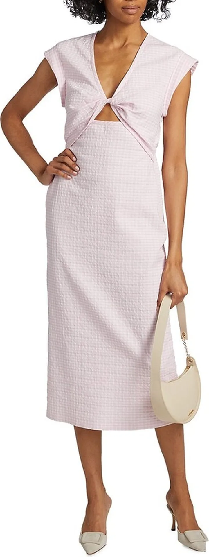 Barbara Twist Front Midi Dress
