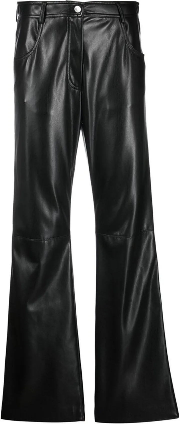High-Waisted Faux-Leather Trousers
