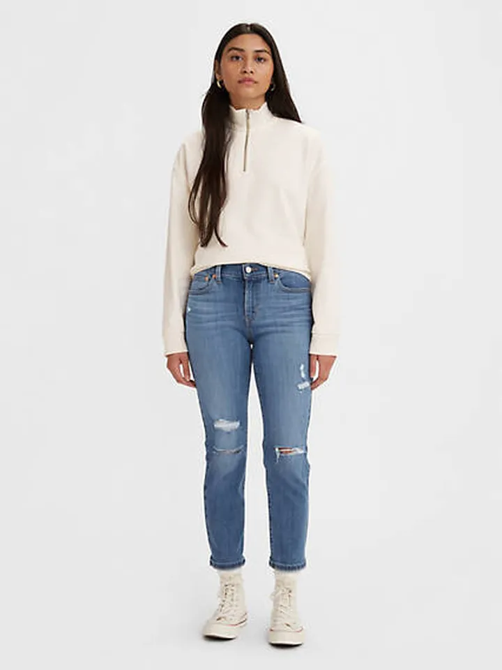Levi's Boyfriend Mid Rise Women's Jeans - Worn In Dark Indigo
