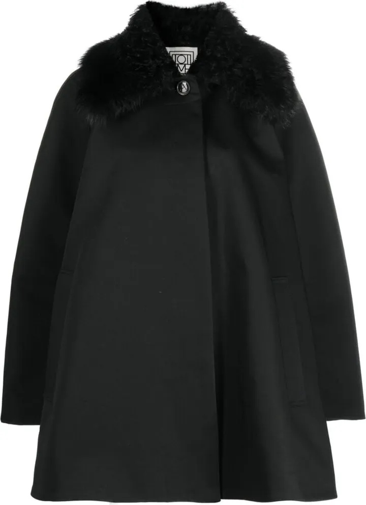 Shearling Collar Organic Cotton Jacket