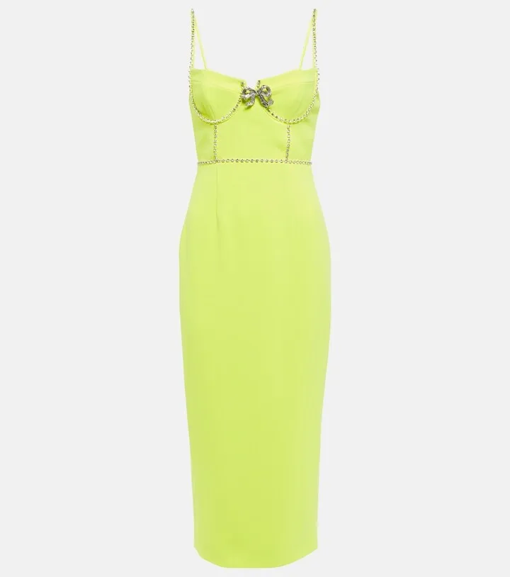 Strapless crepe midi dress