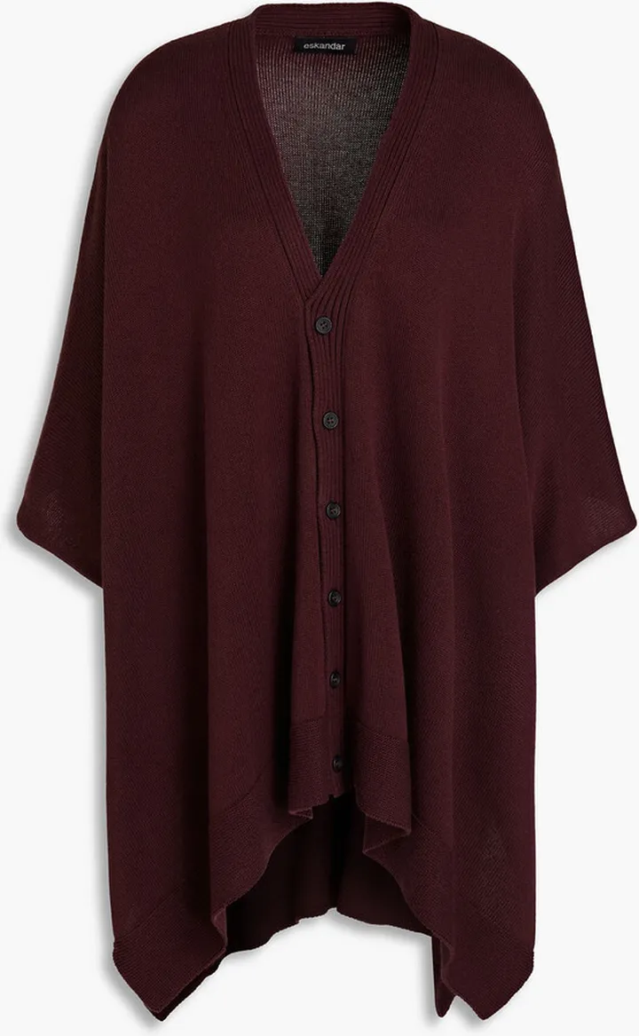 Asymmetric silk cardigan