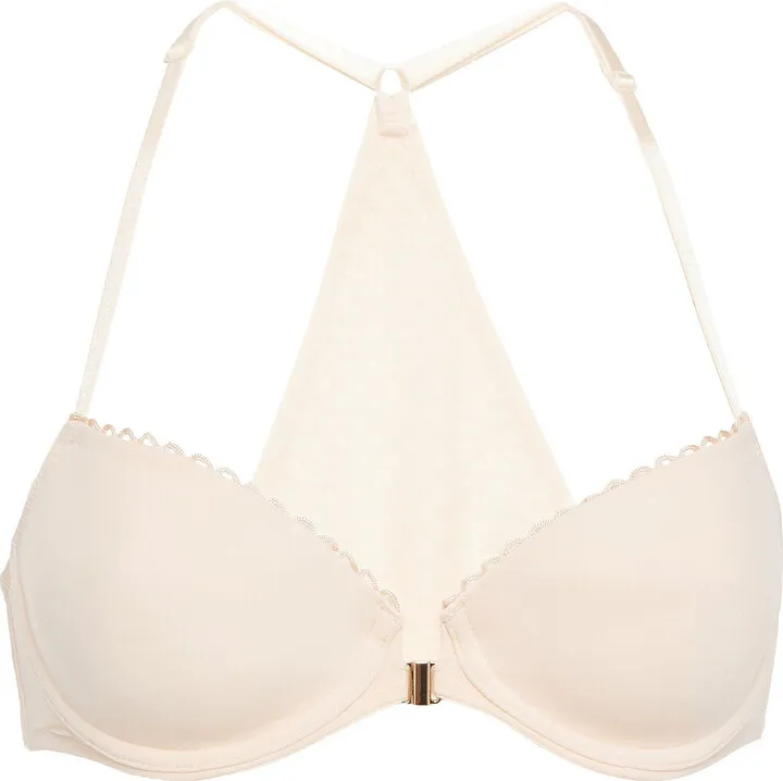 Poppy Passion stretch-lace and jersey balconette bra