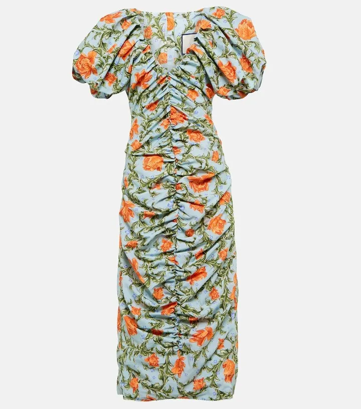 Camelia floral cotton midi dress