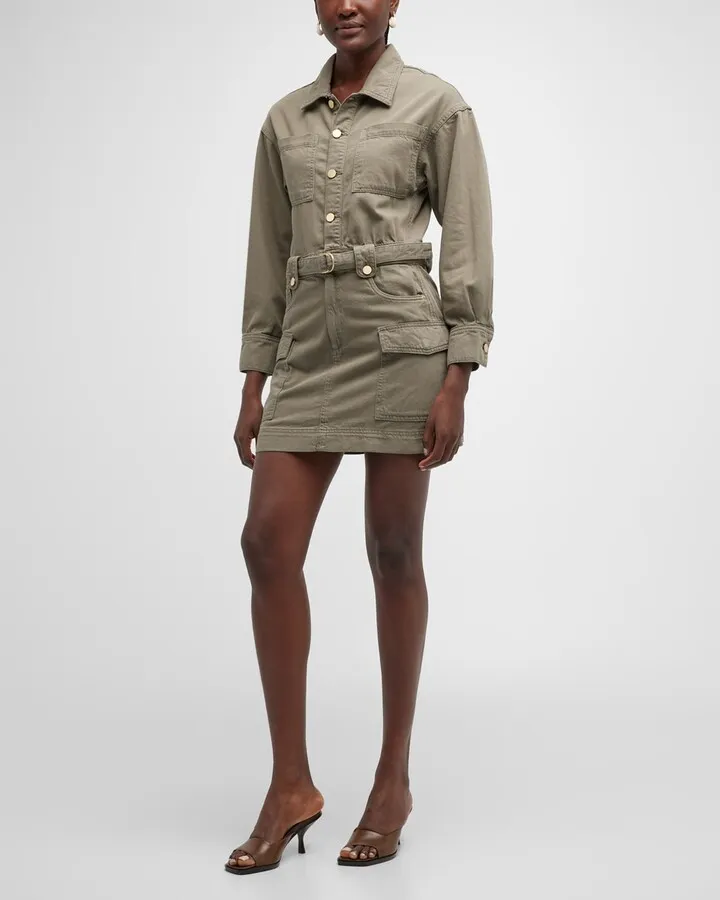 Coletta Belted Denim Utility Dress