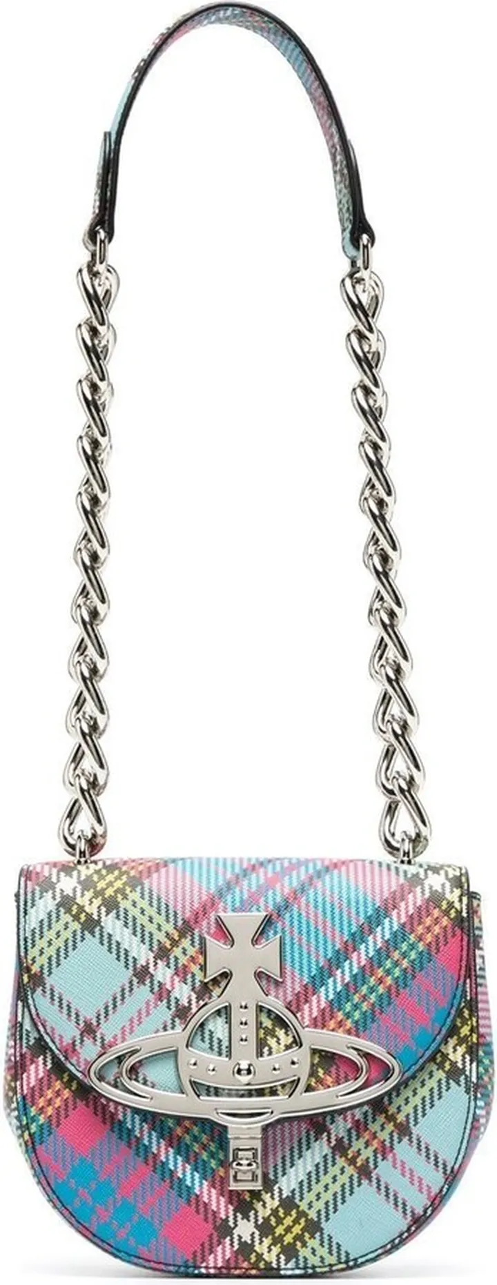 Sofia tartan-check crossbody bag