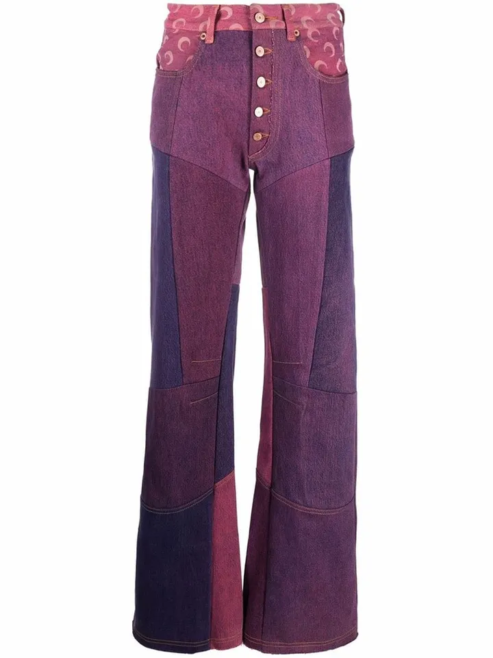 Patchwork Wide-Leg Jeans