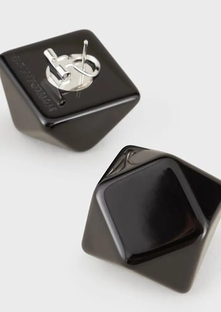 Multi-faceted resin earrings