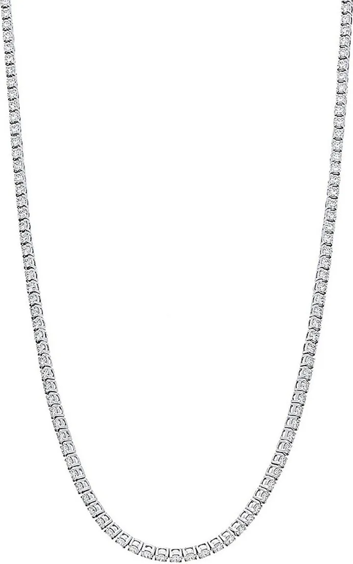 14K White Gold Diamond Tennis Necklace