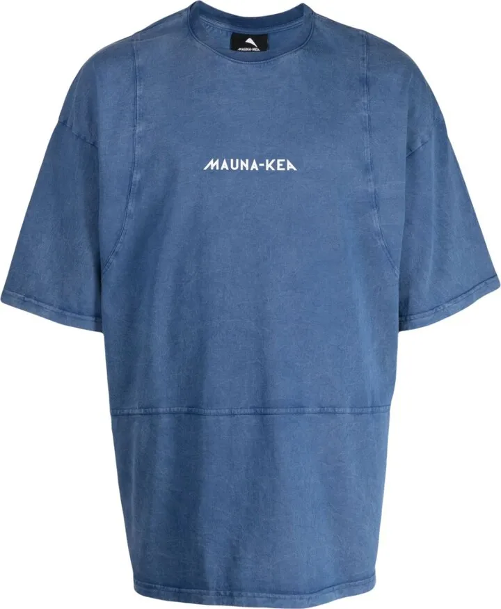panelled logo-print T-shirt