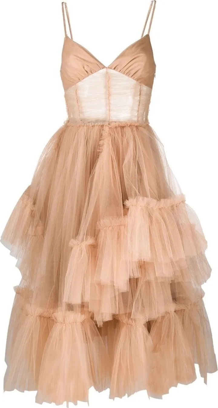 Tiered Tulle Midi Dress