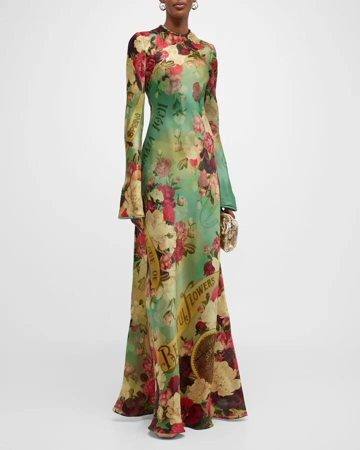 Wonderland Printed Slip Dress