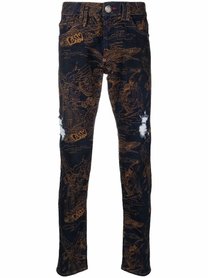 Embroidered Skinny Jeans