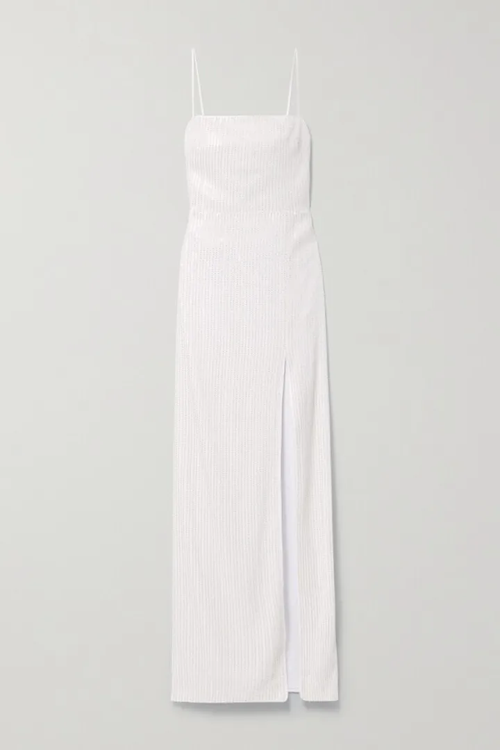 RASARIO - Sequin-embellished Tulle Gown - White