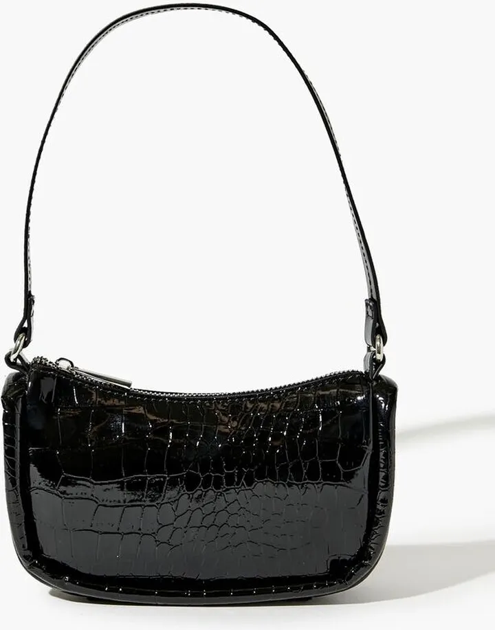 Faux Croc Shoulder Bag