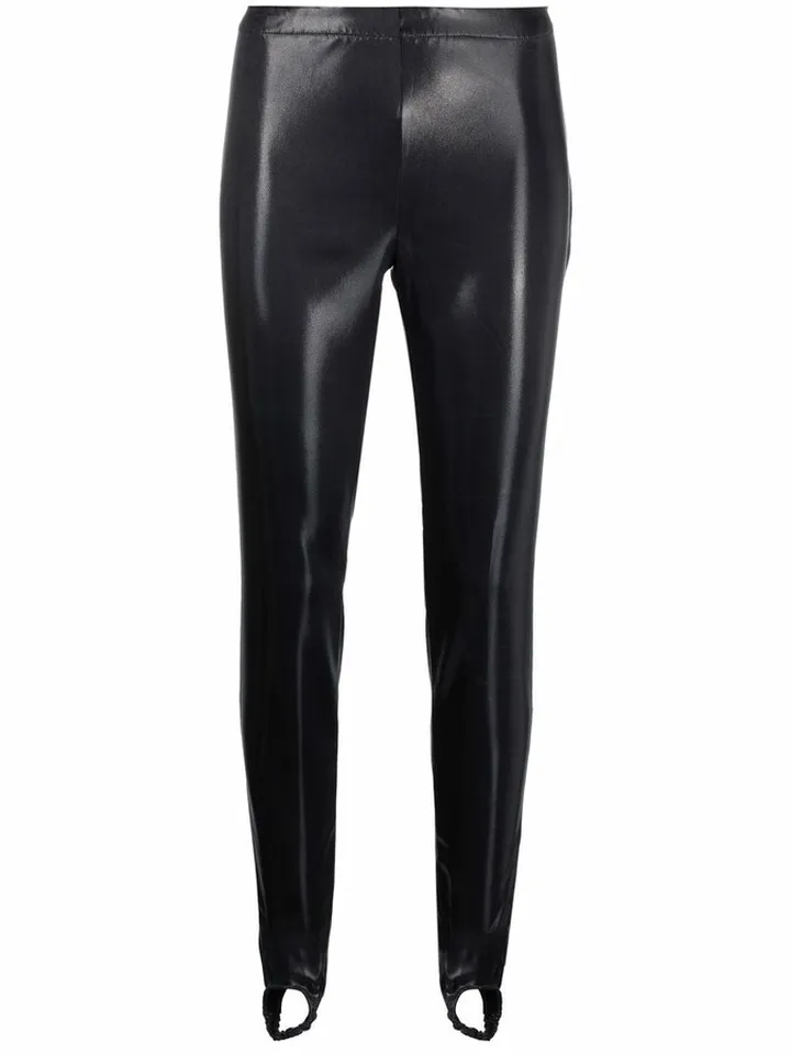 Faux Leather Stirrup Leggings