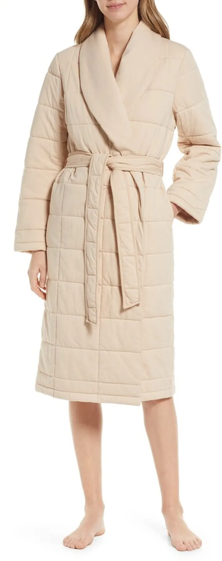 Organic Cotton Knit Puffer Robe