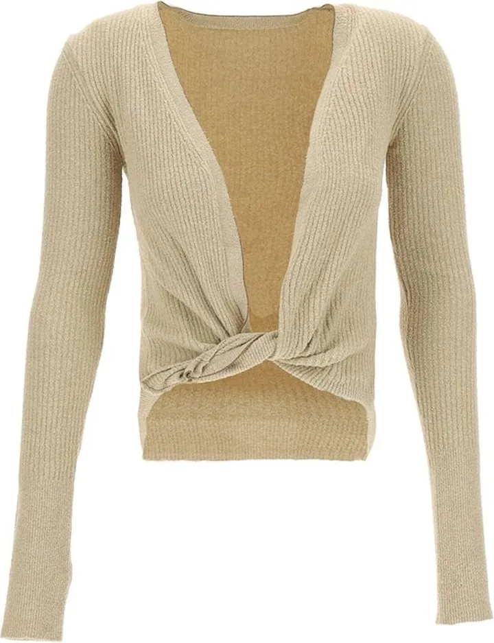 Jacquemus Le Gilet Noué Twisted V-Neck Cardigan