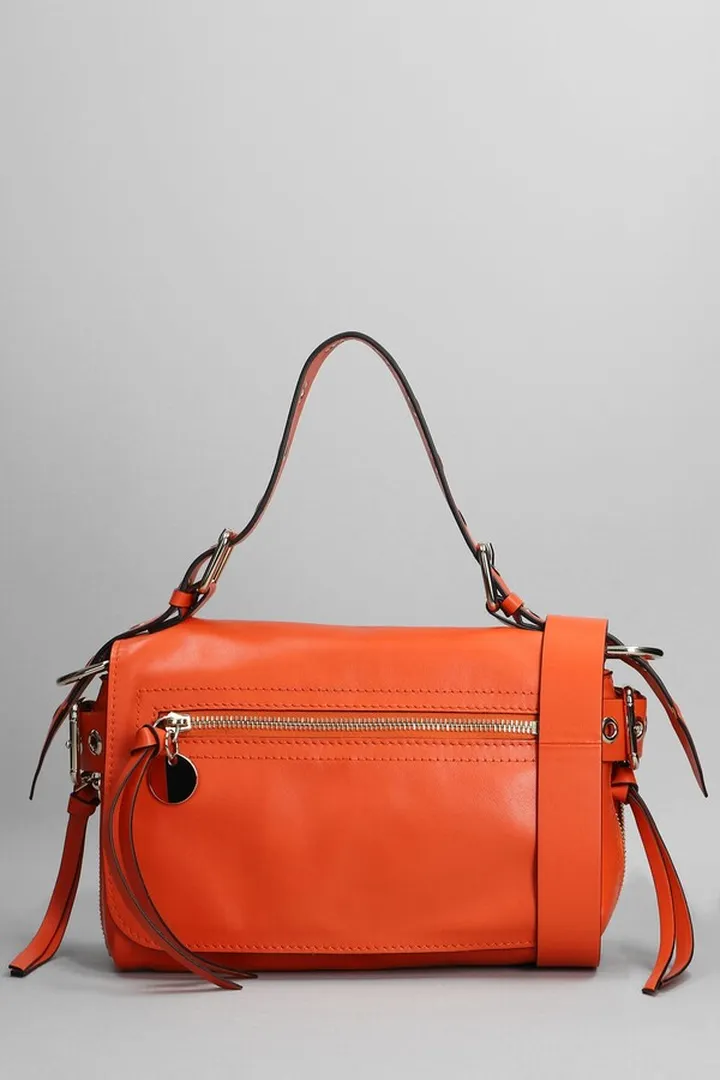 Shoulder Bag In Orange Leather