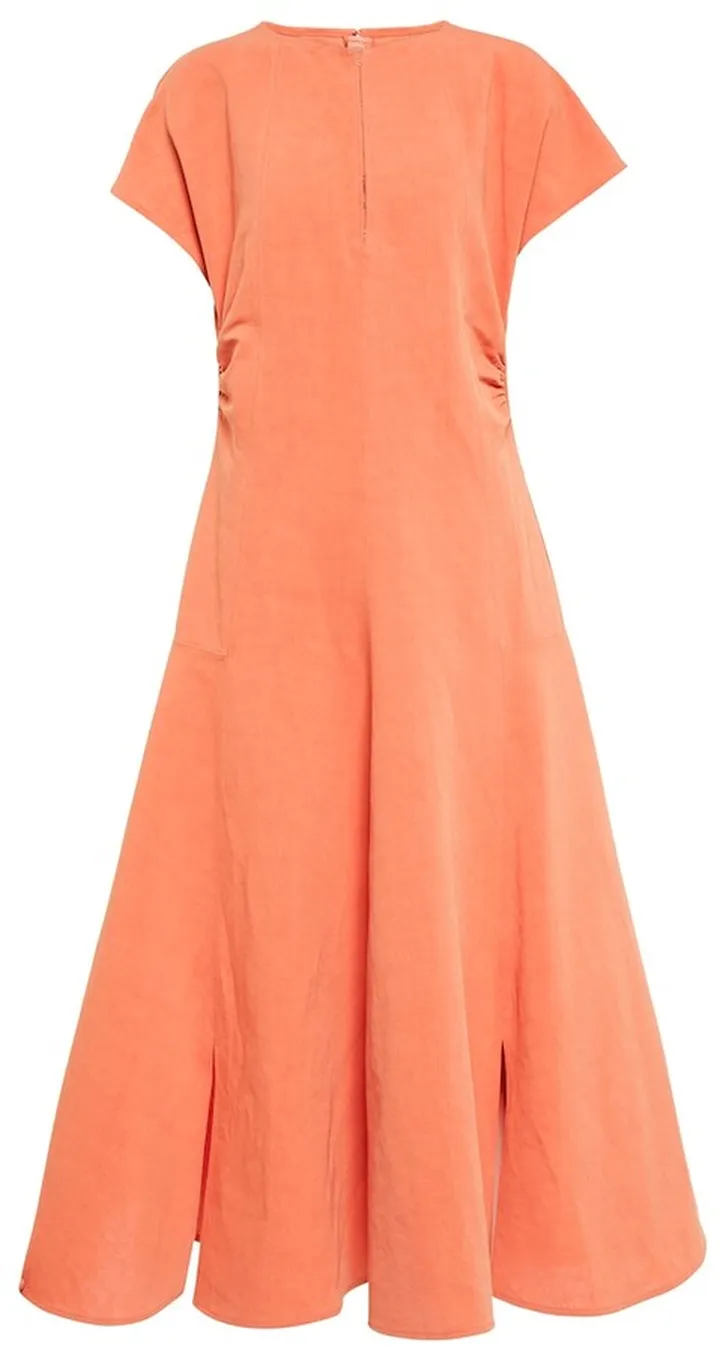 Cotton and linen midi dress