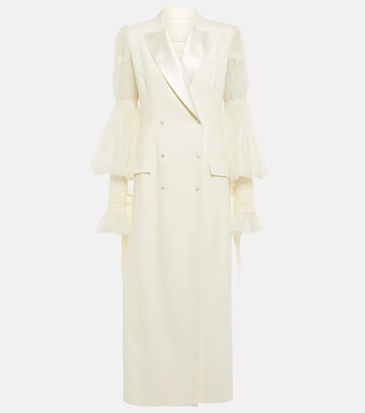 Mae embellished silk and wool coat