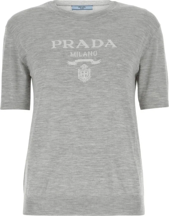 Melange Grey Cashmere Top