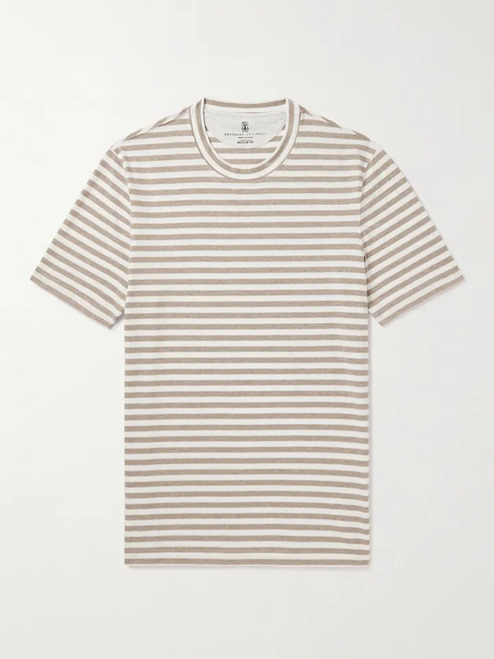 Striped Cotton-Jersey T-Shirt