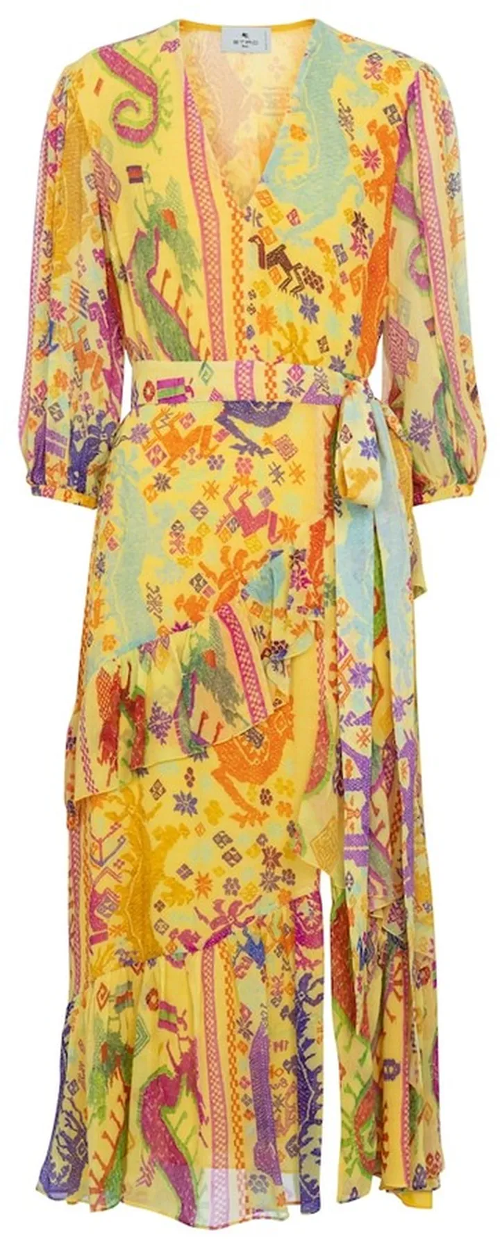 Printed silk midi dress