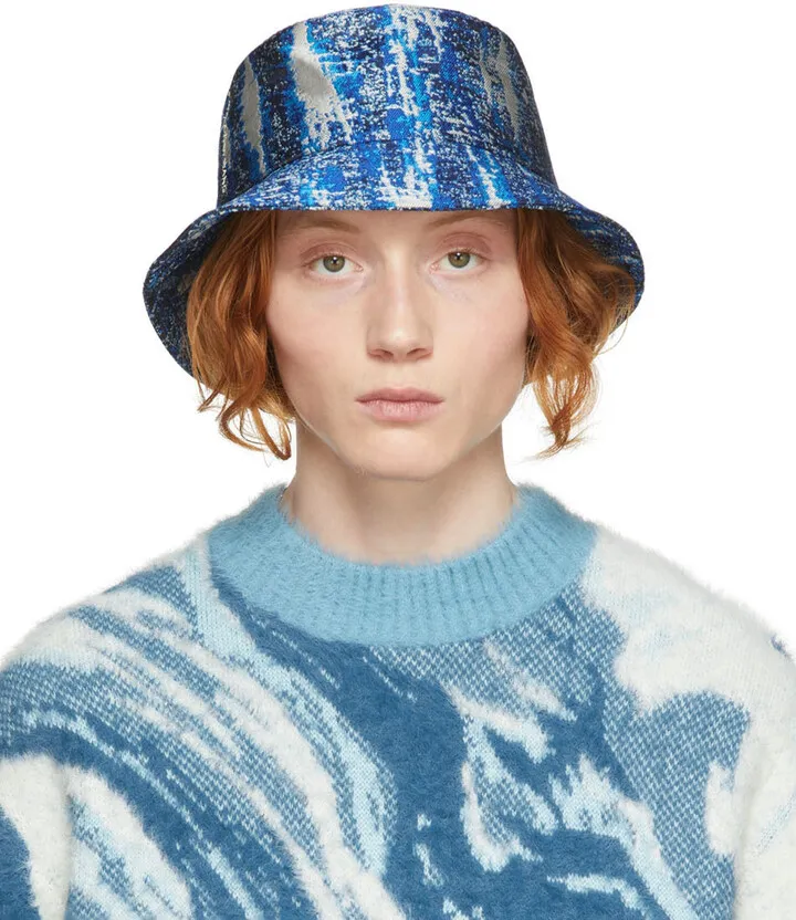 Feng Chen Wang Blue Jacquard Bucket Hat