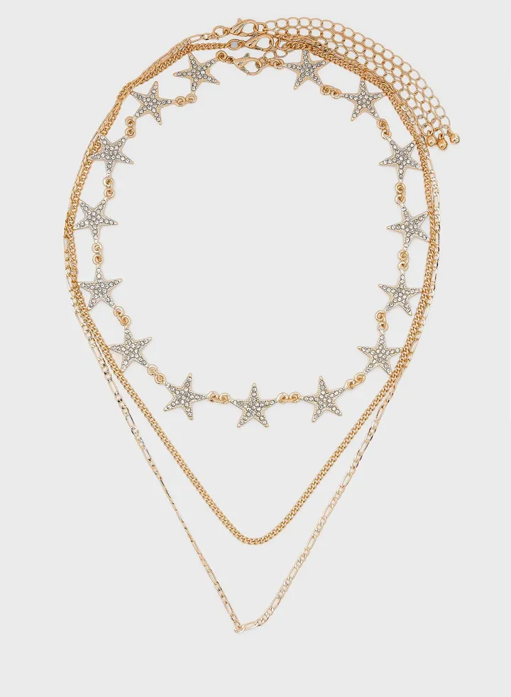 3 Pack Star Design Necklace
