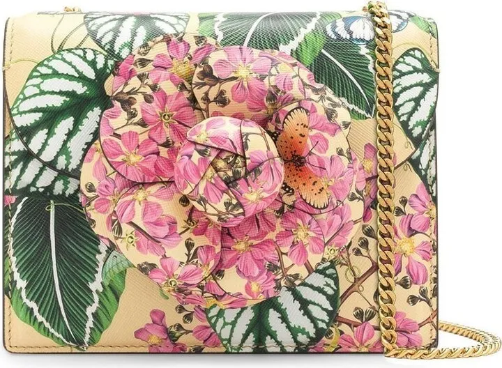 Flower-Applique Detail Crossbody Bag