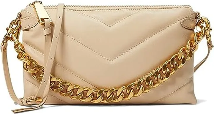Rebecca Minkoff Edie Maxi Medium Crossbody (Latte) Handbags
