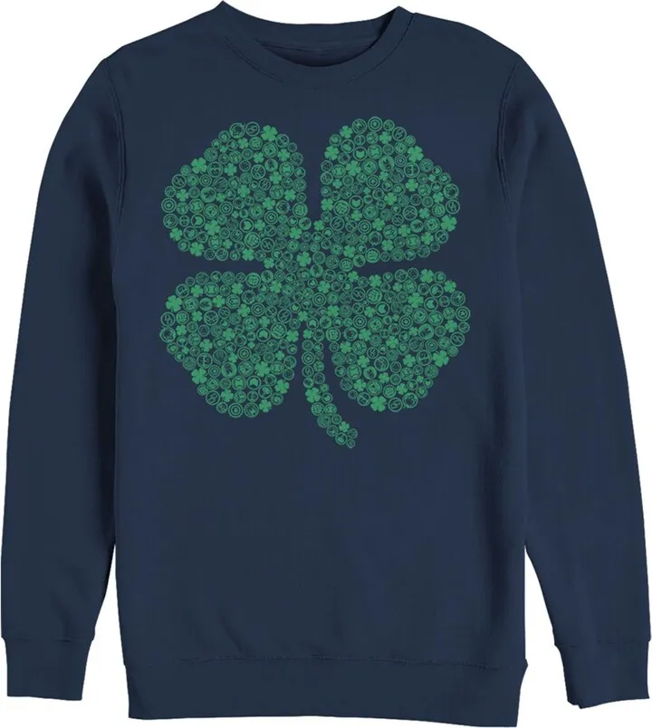 Men's Marvel St. Patrick's Day Hero Icon Clover Sweatshirt - Navy Blue - Medium