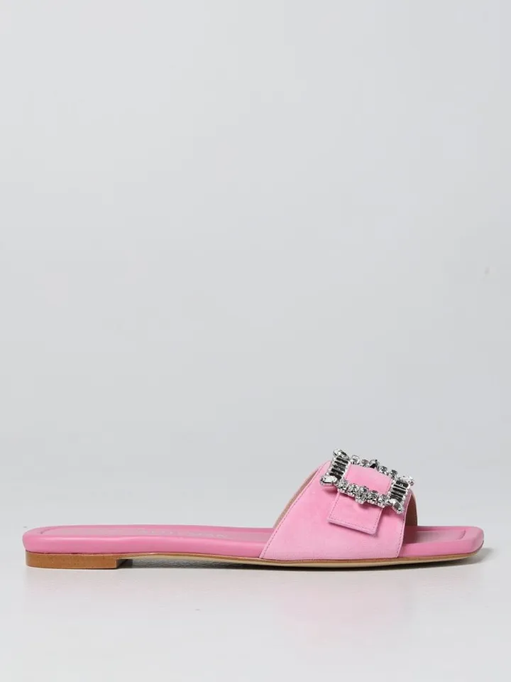 Stuart Weitzman sandals with crystal buckle