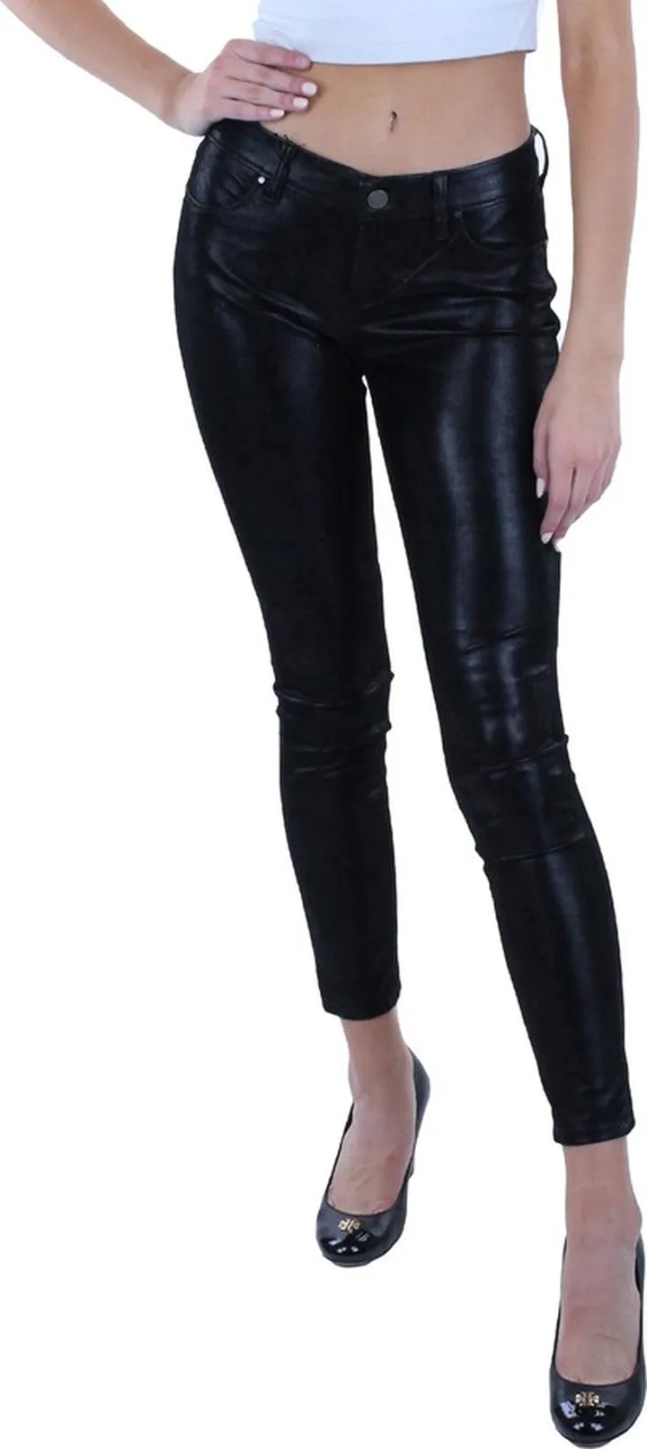 Persuede Womens Faux Suede Low Rise Skinny Pants