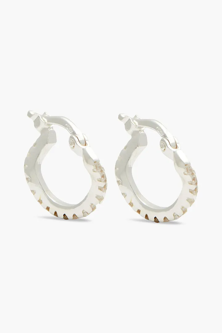 Recycled sterling silver Siamite hoop earrings