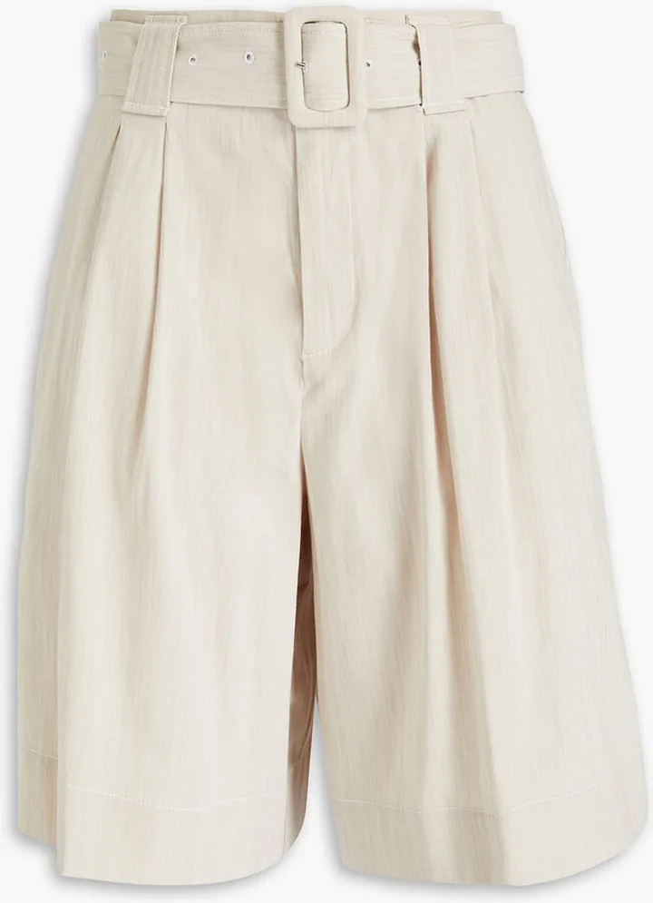 Belted woven shorts