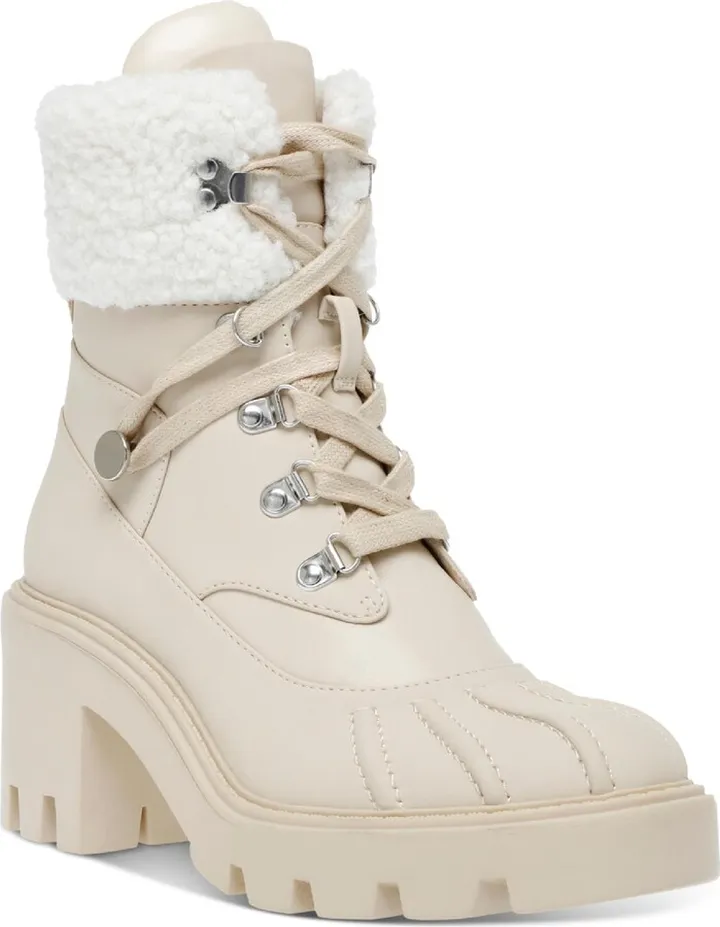 Northern Womens Faux Fur Lug Sole Combat & Lace-up Boots