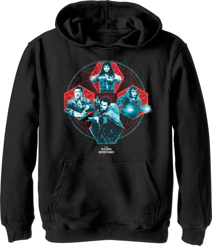 Boy's Marvel Doctor Strange in the Multiverse of Madness Action Panels Pull Over Hoodie - Black - Medium