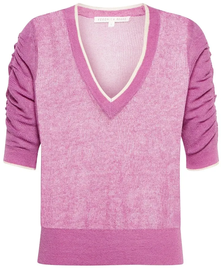 Saville linen-blend V-neck sweater
