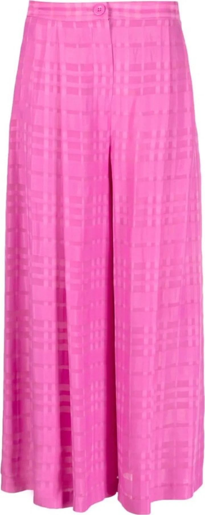 Check-Pattern Cropped Trousers