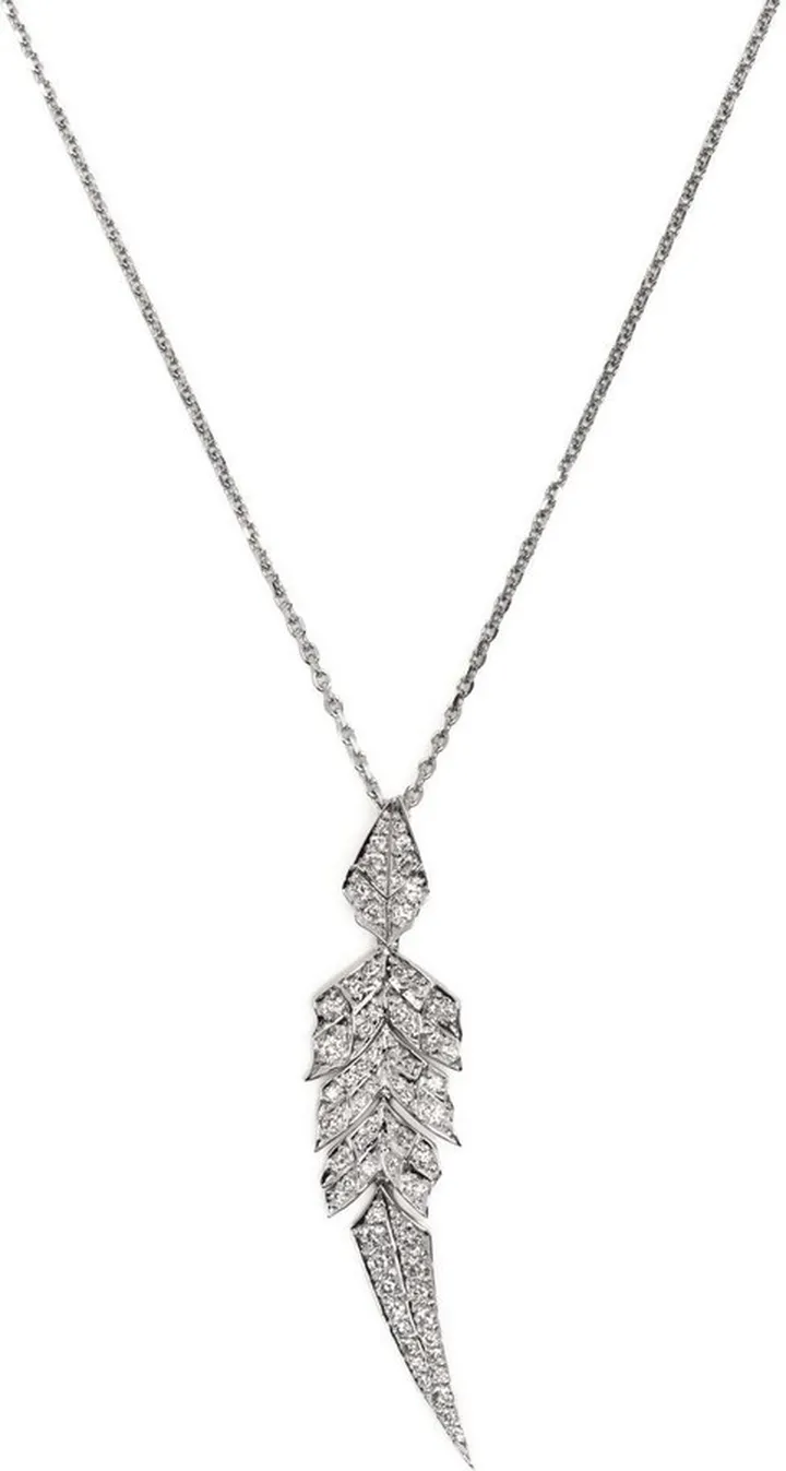 18kt white gold Magnipheasant diamond pendant necklace