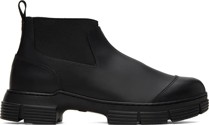 GANNI Black City Chelsea Boots